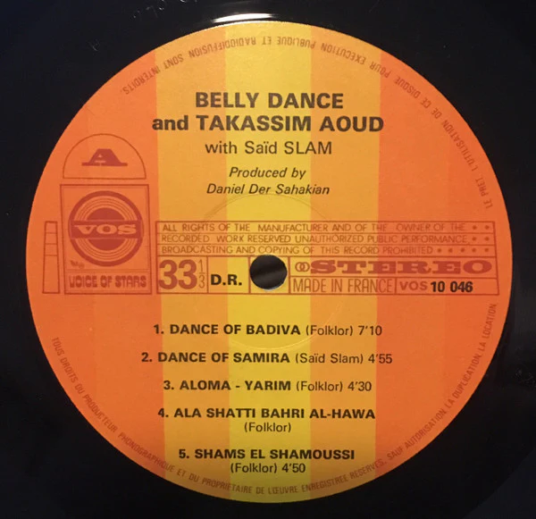 سعيد سلام = Saïd Slam* - Belly Dance & Takassim: تقاسيم على العود = Aoud (Luth) (LP) - Image 3