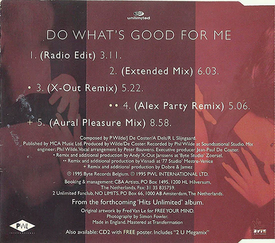 2 Unlimited - Do What's Good For Me (CD, Single, CD1) - Image 2