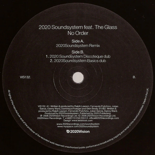 2020Soundsystem* Feat. The Glass - No Order (12") - Image 3