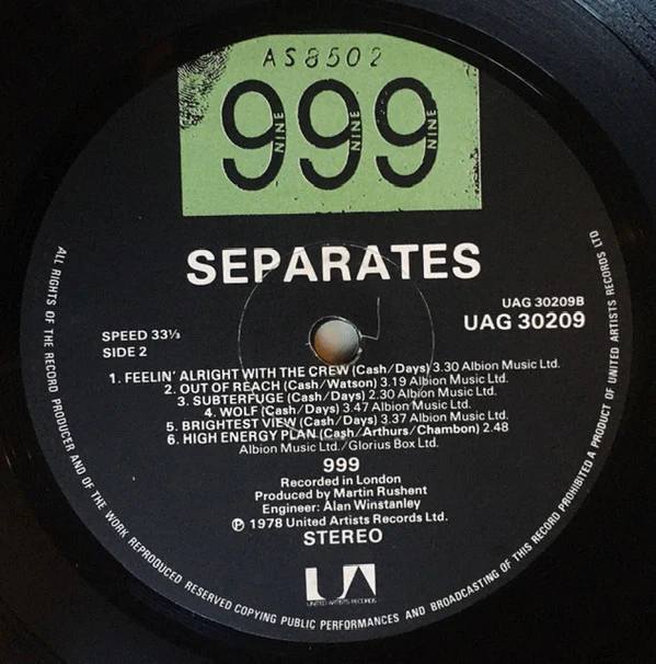 999 - Separates (LP, Album) - Image 4