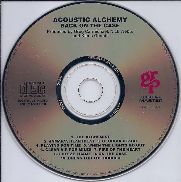Acoustic Alchemy - Back On The Case (CD, Album) - Image 3