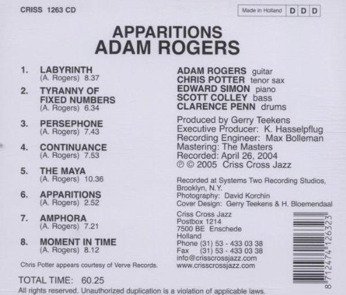Adam Rogers (2) - Apparitions (CD, Album) - Image 2