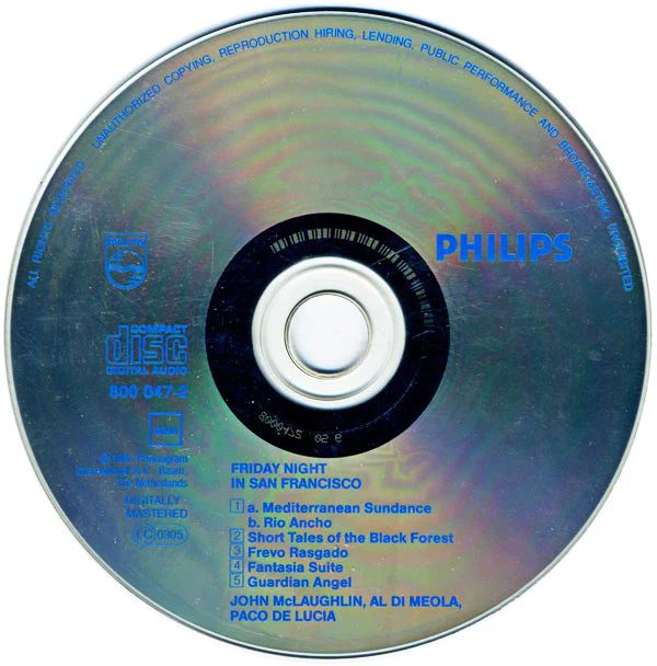 Al Di Meola / John McLaughlin / Paco De Lucía - Friday Night In San Francisco - Live -  (CD, Album, RE) - Image 3