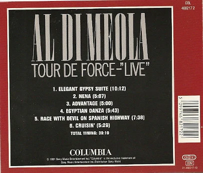 Al Di Meola - Tour De Force - "Live" (CD, Album, RE, RM)