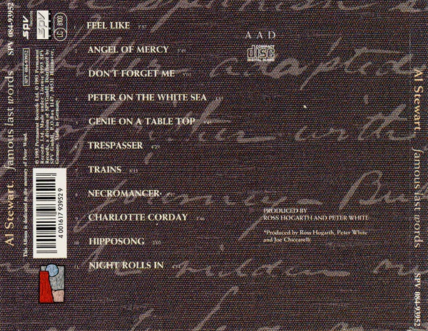 Al Stewart - Famous Last Words (CD, Album) - Image 3