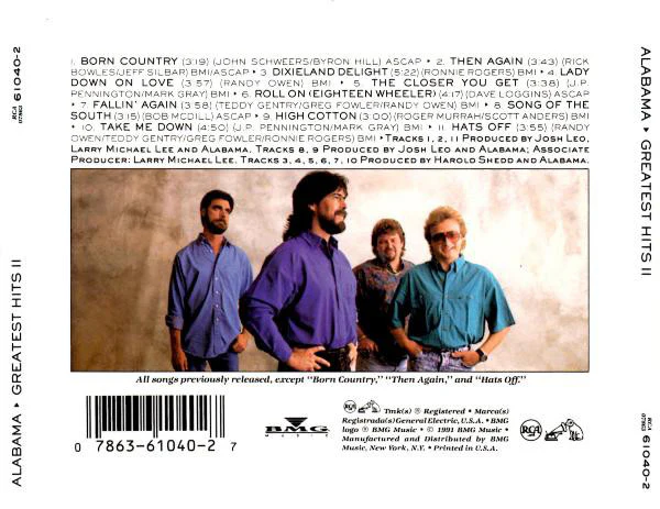 Alabama - Greatest Hits II (CD, Comp) - Image 2