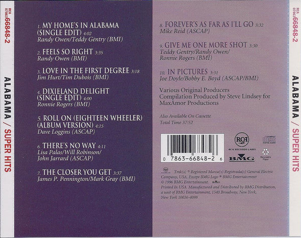Alabama - Super Hits (CD, Comp) - Image 2