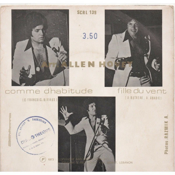 Alain Abadie - Filles Du Vent / Comme D'Habitude (7") - Image 2