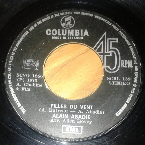 Alain Abadie - Filles Du Vent / Comme D'Habitude (7") - Image 3
