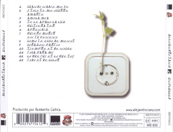 Alejandro Sanz - MTV Unplugged (CD, Album) - Image 2