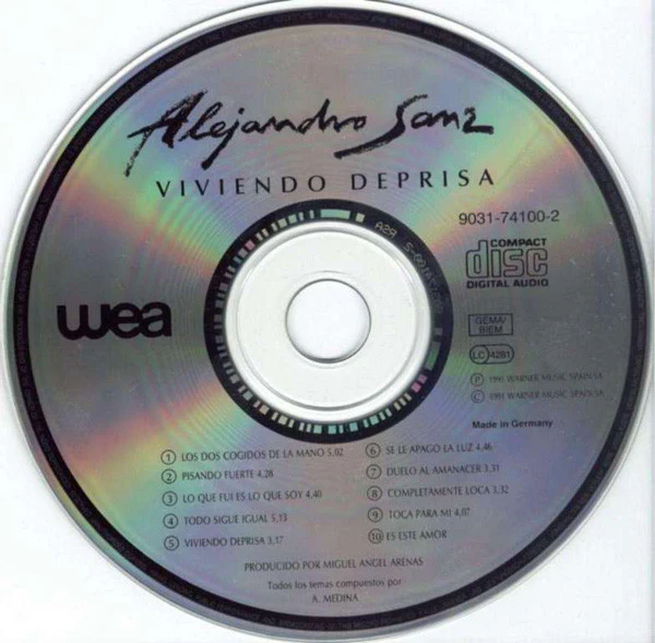 Alejandro Sanz - Viviendo Deprisa (CD, Album) - Image 3
