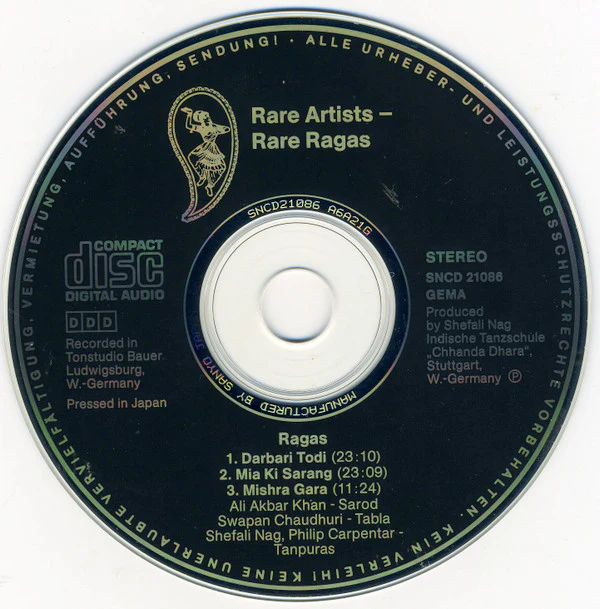 Ali Akbar Khan, Swapan Chaudhuri - Rare Artists - Rare Ragas (CD, Album) - Image 3
