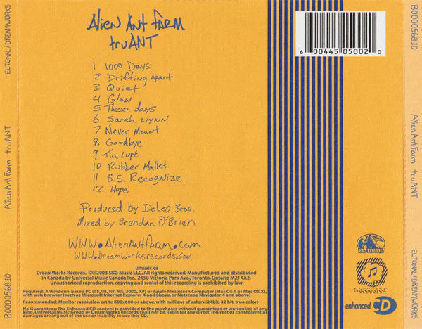 Alien Ant Farm - TruANT (CD, Album, Enh + DVD) - Image 2