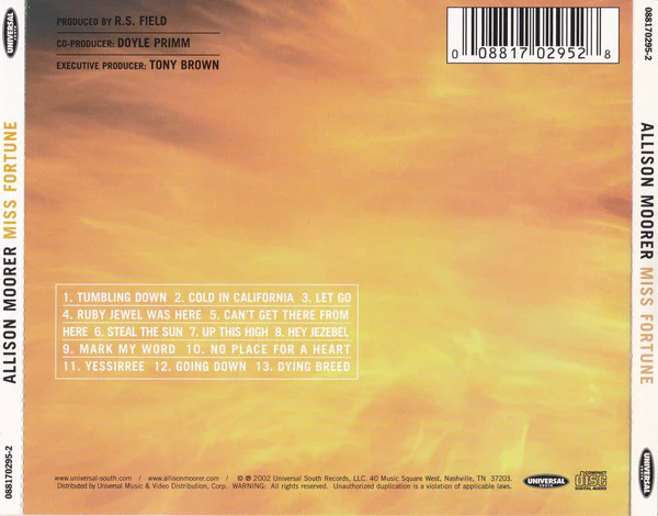 Allison Moorer - Miss Fortune (CD, Album) - Image 2