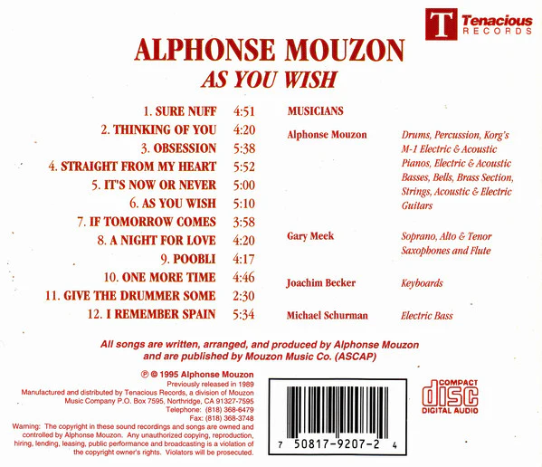 Alphonse Mouzon - As You Wish (CD, Album, RE) - Image 4
