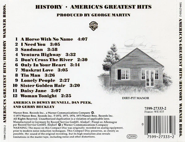 America (2) - History - America's Greatest Hits (CD, Comp, RE, Sli) - Image 2