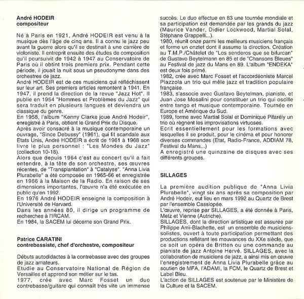 André Hodeir - Anna Livia Plurabelle (CD, Album, RE) - Image 4