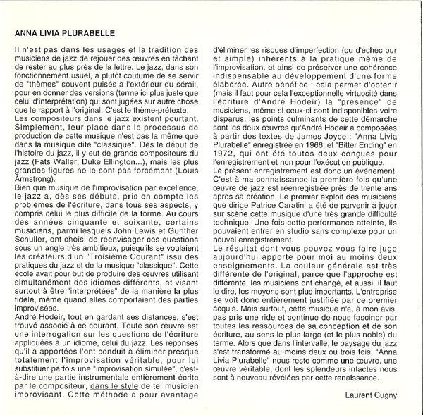 André Hodeir - Anna Livia Plurabelle (CD, Album, RE) - Image 5