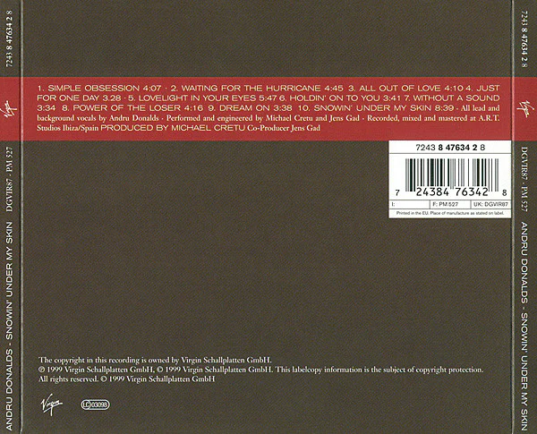 Andru Donalds - Snowin' Under My Skin (CD, Album, Dig) - Image 2
