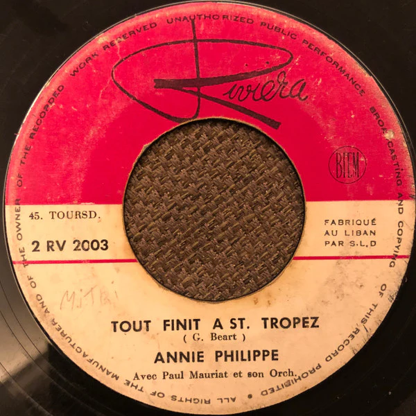 Annie Philippe - Forget Domani / Tout Finit A St. Tropez (7") - Image 2