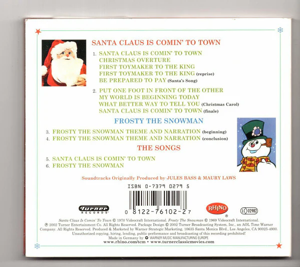 Arthur Rankin, Jr. & Jules Bass* - Santa Claus Is Comin' To Town / Frosty The Snowman (CD, Comp) - Image 2