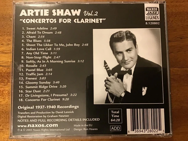 Artie Shaw - Concertos For Clarinet (CD) - Image 2