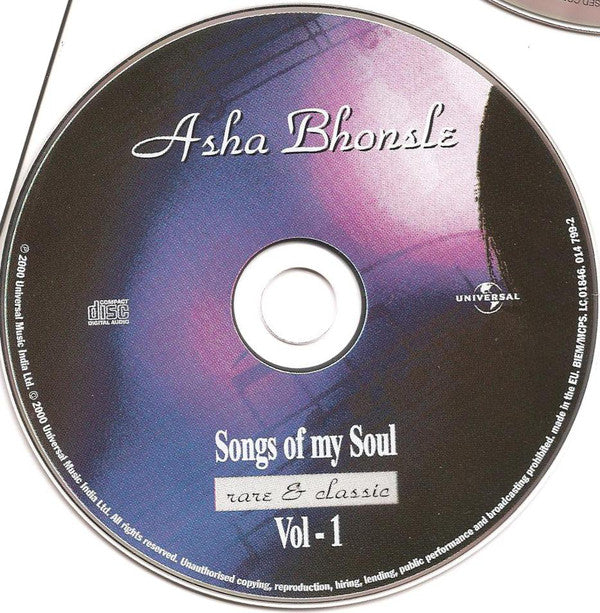 Asha Bhonsle* - Songs Of My Soul Vol. 1 - Rare And Classic (CD, Comp) - Image 4