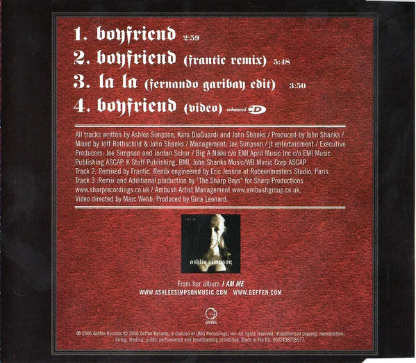 Ashlee Simpson - Boyfriend (CD, Maxi, Enh) - Image 3
