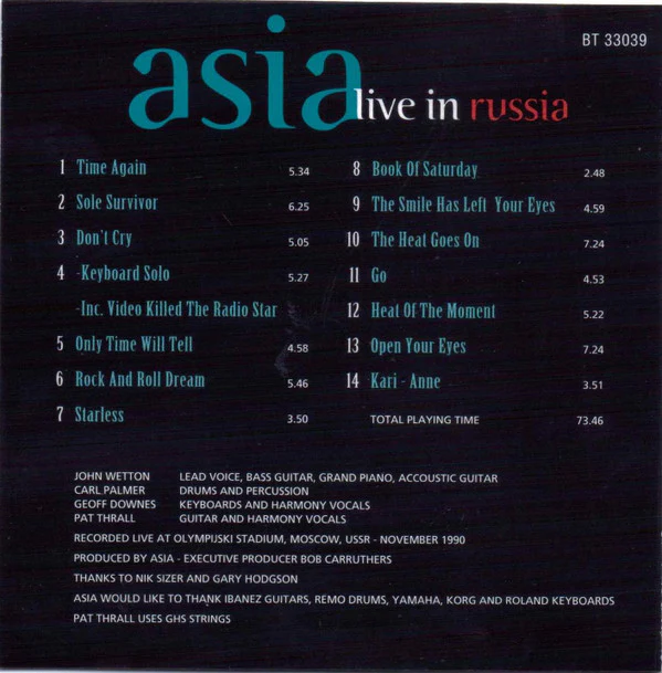Asia (2) - Live In Russia (CD, Album, RE) - Image 3
