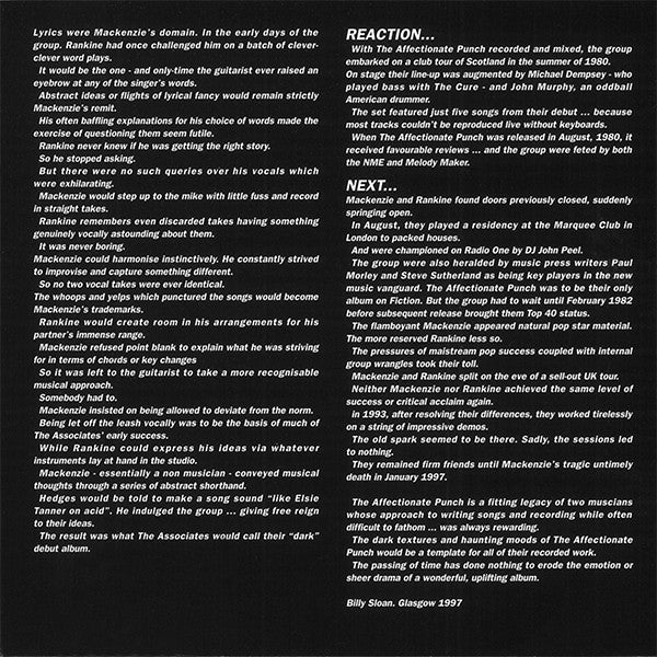 Associates* - The Affectionate Punch (CD, Album, RE, Rem) - Image 5
