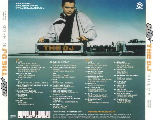ATB - The DJ™ - In The Mix (2xCD, Comp, Mixed, Dig) - Image 2