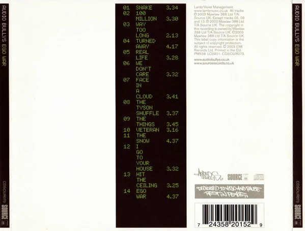 Audio Bullys - Ego War (CD, Album) - Image 2