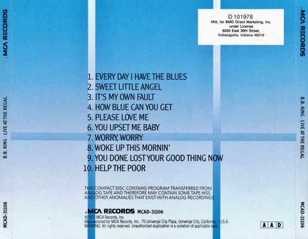 B.B. King - Live At The Regal (CD, Album, Club, RE) - Image 2