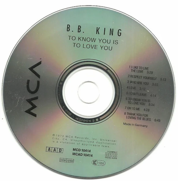 B.B. King - To Know You Is To Love You (CD, Album, RE) - Image 3