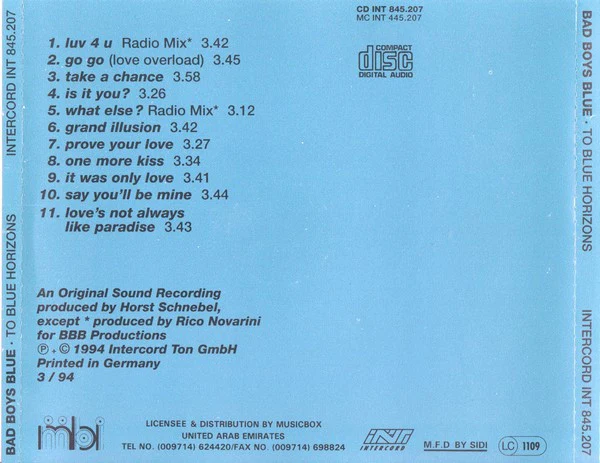 Bad Boys Blue - To Blue Horizons (CD, Album) - Image 4