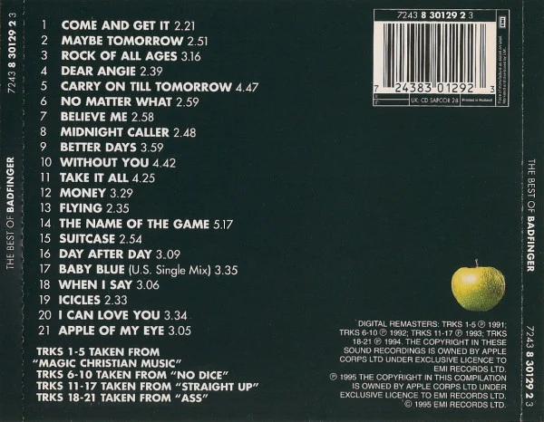 Badfinger - The Best Of Badfinger (CD, Comp, RM) - Image 2