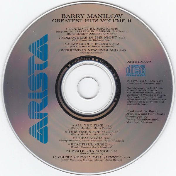 Barry Manilow - Greatest Hits Volume II (CD, Comp, RM) - Image 3