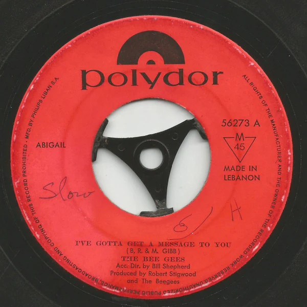 Bee Gees - I've Gotta Get A Message To You (7", Single, Mono)