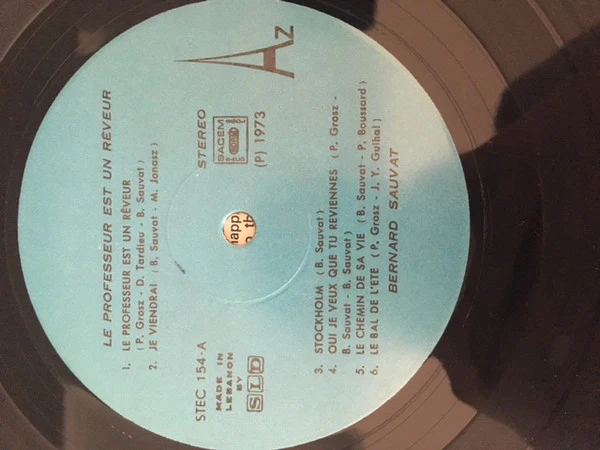 Bernard Sauvat - Le Professeur Est Un Rêveur (LP, Album) - Image 3