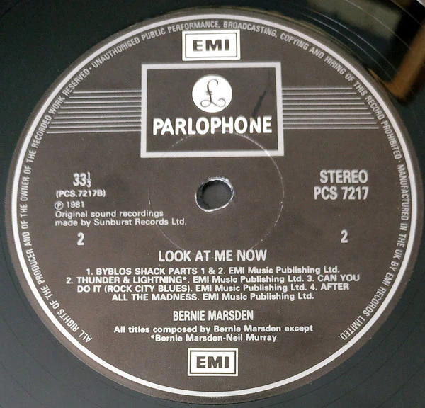 Bernie Marsden - Look At Me Now (LP, Album) - Image 4