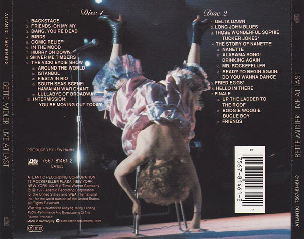 Bette Midler - Live At Last (2xCD, Album) - Image 2