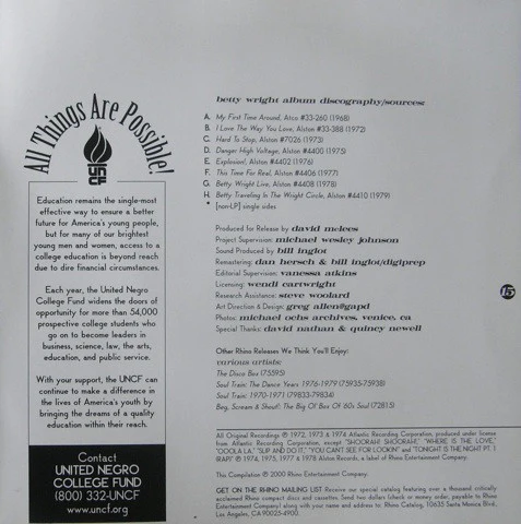 Betty Wright - The Very Best Of Betty Wright (CD, Comp) - Image 3