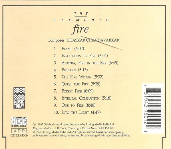 Bhaskar Chandavarkar - The Elements - Fire (CD, Album) - Image 2