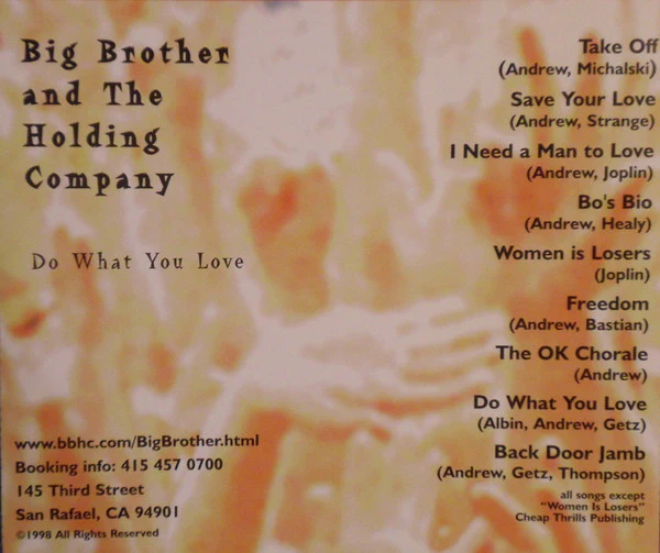 Big Brother & The Holding Company - Do What You Love (CD, Album) - Image 4