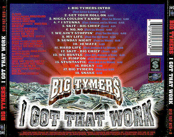 Big Tymers - I Got That Work (CD, Album) - Image 3