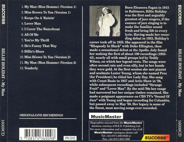 Billie Holiday - My Man (CD, Album) - Image 2