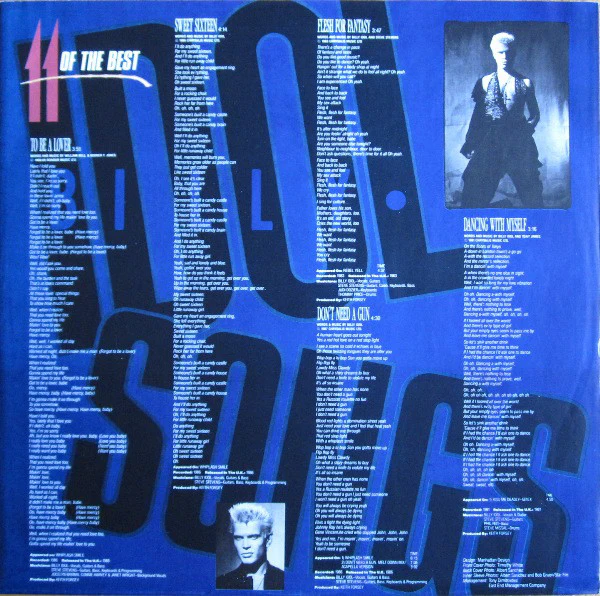 Billy Idol - Billy Idol Songs - 11 Of The Best (LP, Comp) - Image 5