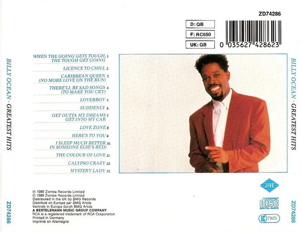 Billy Ocean - Greatest Hits (CD, Comp) - Image 2