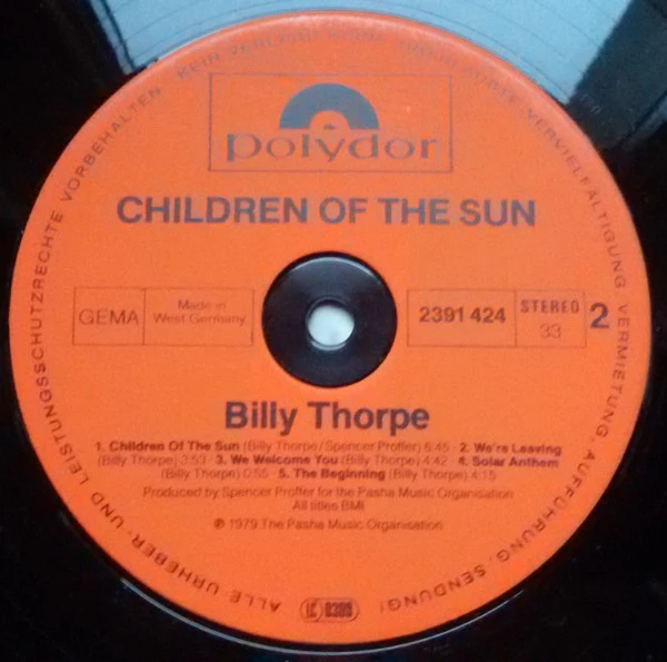 Billy Thorpe - Children Of The Sun (LP, Album) - Image 4