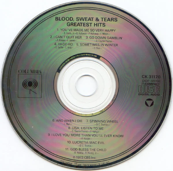 Blood, Sweat & Tears* - Blood, Sweat & Tears Greatest Hits (CD, Comp, RE, RP) - Image 3